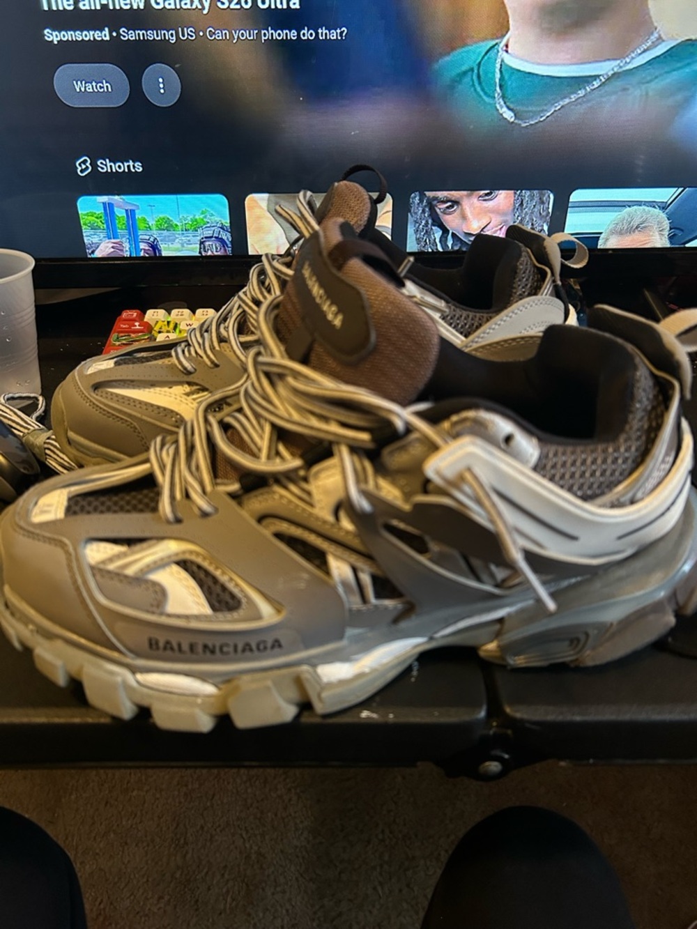 Balenciaga Track Runner Sneakers in Gray, Brown and Black